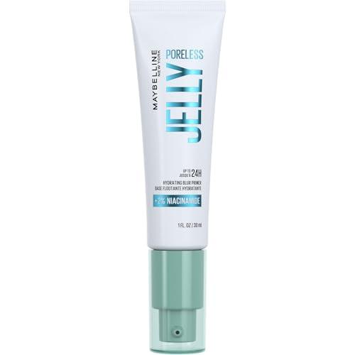 Maybelline New York Primer Idratante, Rende la Pelle Uniforme e Idratata per 24H*, Pori Meno Visibili e Lucidità Ridotta, Non Unge la Pelle, Arricchito Con Niacinamide, Poreless Jelly Primer, 30 ml