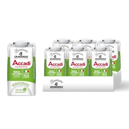 Granarolo Benessere Accadì, Latte UHT Senza Grassi, 6 Confezioni da 500ml, Latte 100% Italiano, Senza Lattosio (<0,1%)