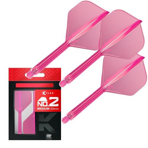 Target Darts K Flex Voli e Steli Integrati per Freccette, No.2 Rosa (Medio) | Confezione da 3 K-Flex – No2, Kflex all in One Moulded Dart Flight & STEM | Accessori Professionali Freccette