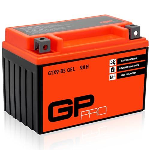 GP-PRO GTX9-BS 12V 9Ah GEL Batteria di avviamento (simile a YTX9-BS / 50812) (Esente da manutenzione / Sigillato) Moto Scooter Accumulatore