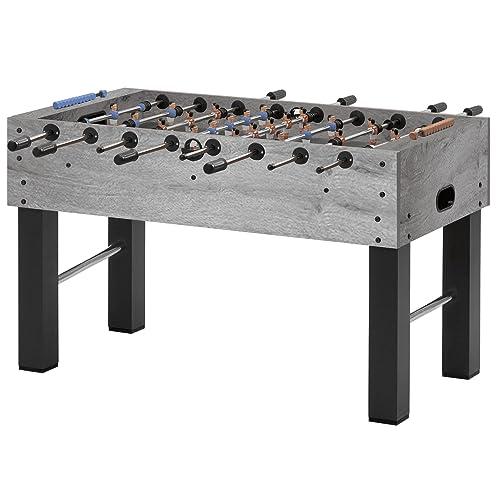 Garlando Calciobalilla F-5 rovere grigio con aste uscenti, 2 palline bianco-nere effetto pallone da calcio in dotazione. Adatto al gioco di tutta la famiglia