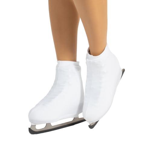 CALZITALY Pack 1/2 Copripattino Pattinaggio, Copri Pattini Unisex, Pattinaggio Artistico, Skating, 70 DEN, Taglia Scarpa 28-42 | Made in Italy (33-37, Bianco)