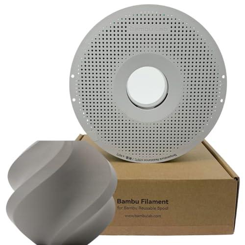 Bambu Lab - Filamento per Stampante 3D, PLA Basic 1,75 mm, Diametro Preciso +/- 0,03 mm, Stampa Rapida RFID PLA, Materiale di Stampa 3D, Filamento Con Bobina, 1000 Grammi, Grigio