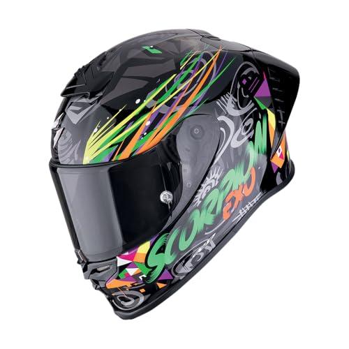 SCORPION EXO-R1 EVO II AIR SAVAGE Nero-Verde-Arancione S