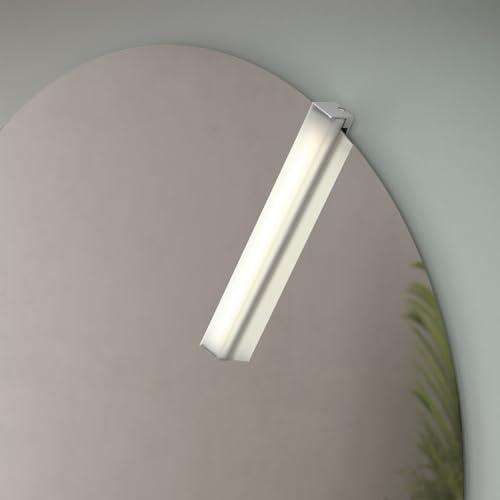 Lampada LED Da 26 Cm In ABS Cromato Compatibile Con Specchi Bagno A Filo Lucido, Luce Naturale 4000K, Potenza 5 W, IP44, Installazione Regolabile