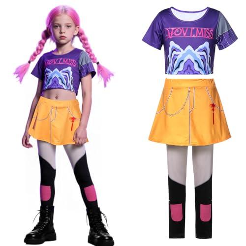 Partymall K-pop Rumi Costumi Cosplay Bambini, Halloween Costume Bambina Set, Vestito Halloween Carnevale Bambino (Mira, 120)