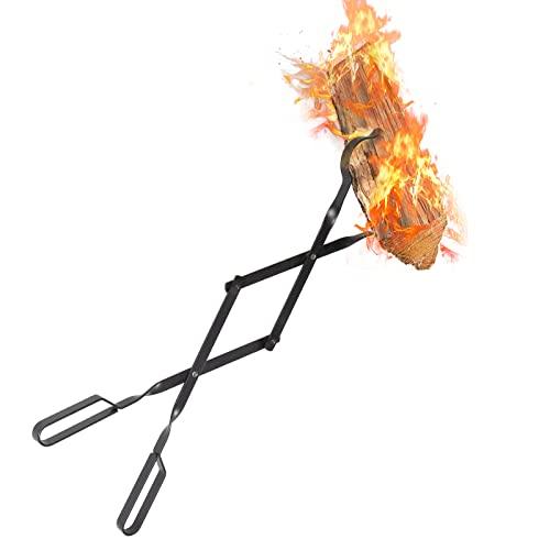 Uten Pinze per Caminetti, Lunghe 64cm/25.2in Pinze per Legna da Ardere, Log Tongs Pinze per Camino per Outdoor Falò Camino, Pinze per Carbone Pinza da Barbecue per Bruciatori a Legna Falò e Campeggio