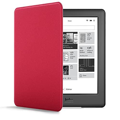 Forefront Cases Custodia per Kobo Glo HD (2015, Modello: N437, N587) - Custodia Protettiva Magnetica - Smart Auto Sveglia Sonno Funzione - Sottile, Leggero Cover - Rosso