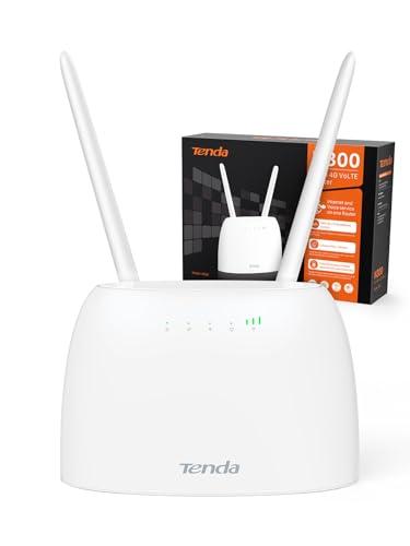 Tenda 4G06 Router 4G VoLTE Cat4 Wireless 300Mbps, Router WiFi con SIM, 2 Antenne Rimovibili, Porta LAN/WAN, Modem 4G SIM, Senza Configurazione, Plug&Play