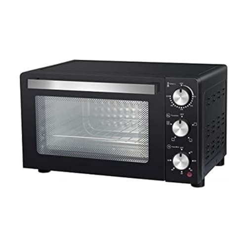 Melchioni Family | Forno Elettrico Ventilato DEVIL, Capacità 23 litri, 3 Modalità di Cottura, Timer da 60 Minuti, 1200W, Doppio Vetro, Luce Interna e Temperatura Fino a 230° C, 46 X 40 X 28 cm