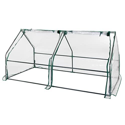 STI Serra da Balcone terrazza Giardino,182x92x92 H per Piante e Fiori, Telo PVC, Due Aperture dall'alto, Facile da Montare e riporre cm