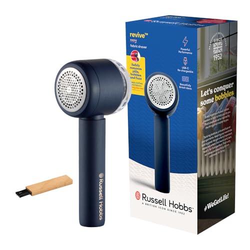 Russell Hobbs Levapelucchi Ricaricabile e Portatile – [Compatto, Leggero] Rimuovi pelucchi e pallini da vestiti|autonomia 90 minuti|Cavo USB-C incluso|Serbatoio magnetico|Spazzola inclusa 27660-56
