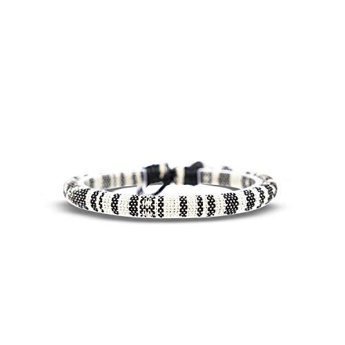 Made by Nami Cavigliera Surfer Uomo e Donna - Cavigliera Sottile Boho Hippie Etnico - Accessori Fatti a Mano per Festa in Spiaggia - Impermeabile e Regolabile (turchese & multi profondo) (bianco)