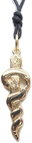 Bastone di Esculapio : Ciondolo in Oro Giallo 18 Kt (750 millesimi) - Pendente Asclepio - Dottoressa - Dottore - Medici - Medicina - Dottori - Simbolo - Girocollo