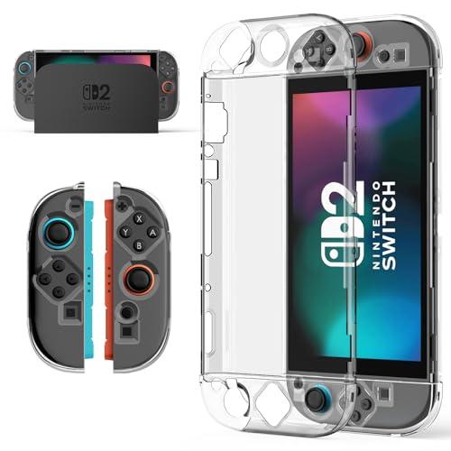 Lmcpa Custodia Protettiva Trasparente compatibile con Nintendo Switch 2 2025, Antigraffio,Antiurto e Resistente, Cover Protettiva Rigida per PC per Console Nintendo Switch 2 e Joy-Con, Trasparente