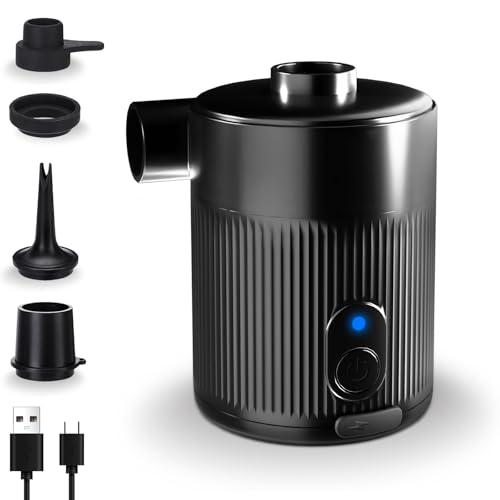 ZAPLIT Pompa ad aria elettrica portatile per gonfiabili, gonfiaggio e sgonfiaggio rapido 2 in 1, con ugello esteso (flusso d'aria stabile), 4 ugelli + borsa per riporre materassini, piscina