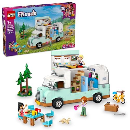 LEGO Friends Avventura sul Camper dell’Amicizia, Giochi di Ruolo e per le Abilità Sociali per Bambine da 7 Anni con Personaggi, Veicolo Giocattolo Apribile e Accessori da Campeggio, Idea Regalo 42663