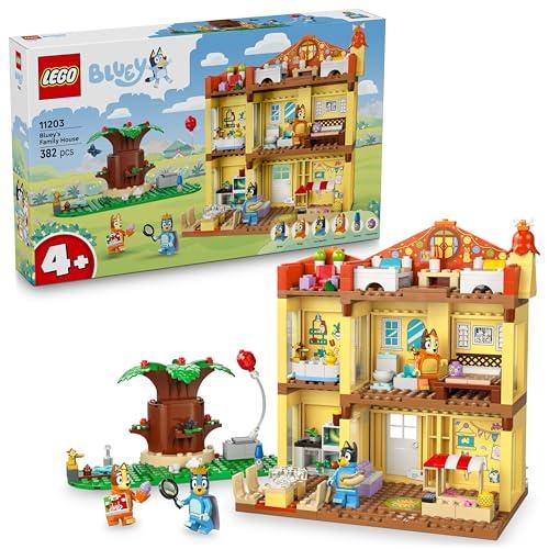 LEGO Bluey: Casa della Famiglia di Bluey - Giocattolo Modulare con Stanze, Giardino, 4 Minifigure e Accessori - Regalo di Compleanno per Bambini da 4 Anni in su e per i Fan della Serie TV - 11203