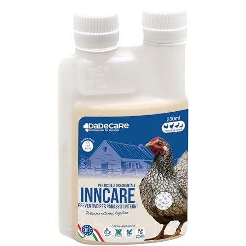 DADECARE Preventivo Parassiti Interni Naturale 250 ml - Polli, Pollame ed Esotici - Previene e Tratta Problemi digestivi - Formula Naturale - Estratto di Aglio e Oregano - Inncare