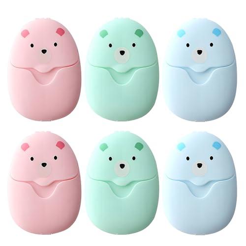 JYXNU 6 Scatole (300 Fogli) Fogli di Sapone Portatile Sapone, mini saponetta portatile, Fogli Carta per Saponein, Sapone di Carta Portatili, Sapone in Fogli da Viaggio, attività All'aperto e Campeggio
