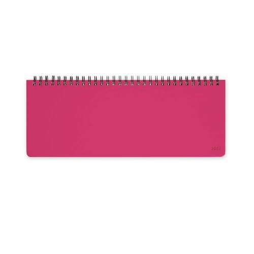 Legami - Planning da Scrivania 13 Mesi, Raspberry, Desk Planner Gennaio 2026-Gennaio 2027, Agenda da Tavolo Formato Orizzontale, Spiralata, Una Settimana per Pagina, Rubrica, 27.2 x 10.2 cm