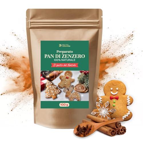 Detox Organica Spezie per biscotti pan di zenzero 100g - Mix Natalizio con Zenzero, Cannella e Noce Moscata - Ideale per Biscotti, Dolci Natalizi, Bevande