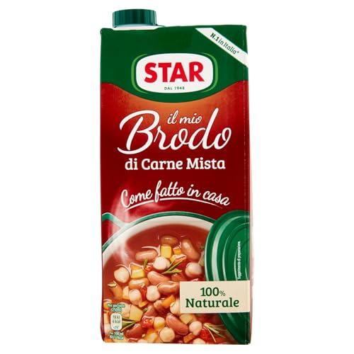 STAR Il Mio Brodo di Carne Mista, 1L, brodo liquido pronto, 100% naturale, senza conservanti, senza glutine e senza glutammato aggiunto, ottimo per risotto e zuppe
