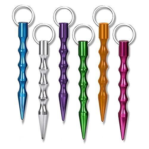 AIMEKE 6 PCS Bastone Autodifesa Kubotan Portachiavi Bastone di Autodifesa con Impugnatura Ergonomica (6 Colore)