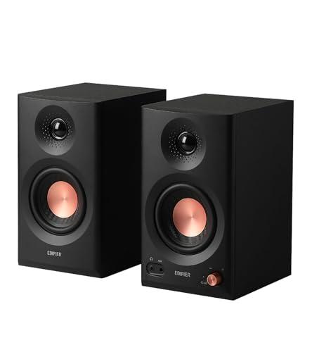 Edifier MR3 - Altoparlanti da Studio Compacts 2.0, Hi-Res Audio, Bluetooth V5.4, Controlli Fisici RCA, AUX, App Mobile, 2 x 18 W, Nero