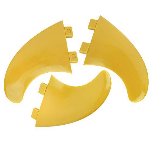 MAGT Pinna Centrale, 3 Pezzi Pinna SUP in PVC Universale Rimovibile FCS G5 Pinna Tavola da Surf per Tavole Lunghe e Kayak Gonfiabile (Giallo)