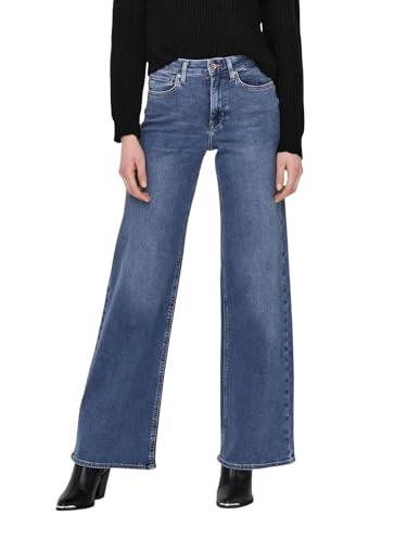 ONLY ONLMADISON Blush HW Wide DNM CRO372 Noos, ONLMADISON Blush HW Wide DNM CRO372 Noos Donna, Medium Blue Denim,