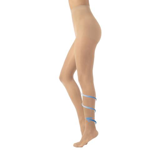CALZITALY Collant Riposante, Compressione Forte 10mm/Hg, 70 DEN, S, M, L, XL, XXL, 3XL, 4XL, Made in Italy (M, Naturale)