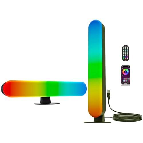ThreeH Barre luminose a LED intelligenti Lampade ambientali a doppio LED Colori Sincronizzazione musicale Impostazione del timer per PC Room Gaming TV Retroilluminazione