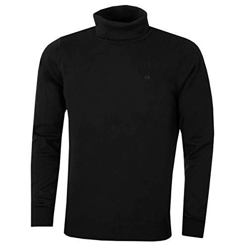 Calvin Klein Uomo 2025 CK Maglione Durevole a Costine con Collo Alto - Nero - M