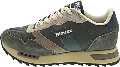 Blauer F5ryder01 Sneakers Con Lacci In Tessuto/camoscio Da Uomo MILITARE/NAVY 42