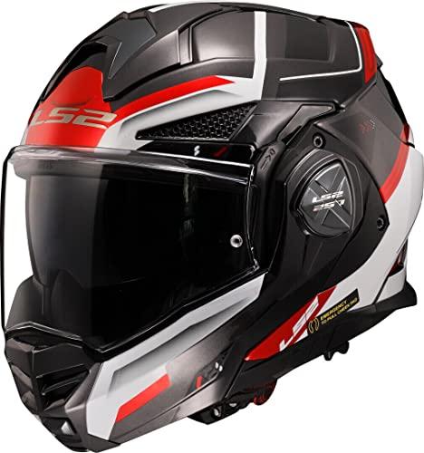 LS2, Casco Moto Modulare ADVANT X SPECTRUM Black White Red, L