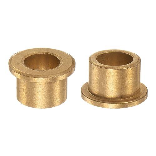 QUARKZMAN 2pz Flangia Cuscinetto Manicotto 14mm Alesaggio x 20mm OD x 16mm Lunghezza x 3mm Flangia Spessore, Bronzo Boccola Autolubrificante Boccole Manicotto per Attrezzature Industriali