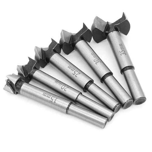 Set di 5 punte Forstner, 15 – 35 mm, punte per trapano a tazza per legno, utensili per legno, 35 mm, 30 mm, 25 mm, 20 mm, 15 mm
