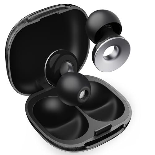 Measuki Tappi Orecchie Dormire - 47dB Soppressione Rumori, 15s Sollievo Pressione, Adatti per Dormire di Lato, Russamento e Viaggi. Riutilizzabili con 8 Punte (XS/S/M/L) + Custodia