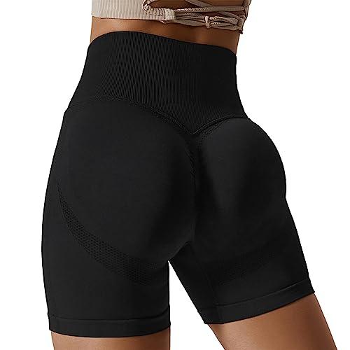 Zhiaek Pantaloncini Palestra Donna Push Up Booty Shorts Donna Sportivi Vita Alta Leggins Corti Collant Estivi Yoga Fitness Allenamento Jogging