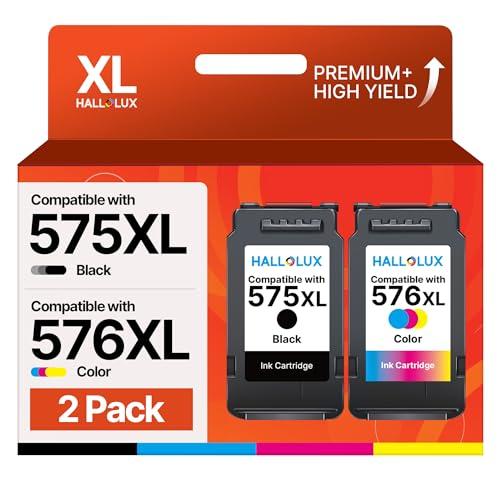 HALLOLUX PG-575 XL CL-576XL Sostituzione per Cartucce Canon 575 576 XL per PIXMA TS3550i TS3551i TS3750i TR4755i TR4750i TR4751i TS4756i TS3751i (Nero e Colore, 2-Pack)