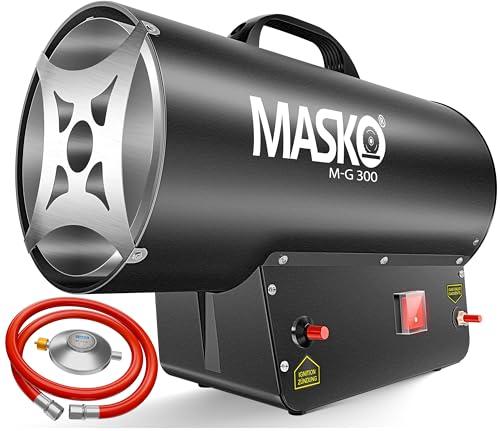 Masko® Termoventilatore a Gas Riscaldatore Cannone Riscaldante Stufa Generatore d'Aria Calda Con Tubo, Nero 30 KW
