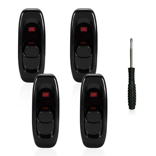 RYAN 4 Pezzi Interruttore in Linea Bipolare 10A / 250 V Interruttore Lampada Elettrico Interruttore a Bilanciere Tavolo Con Cacciavite per 2 O 3 Linea Piccoli Elettrodomestici o Lampada (Nero)