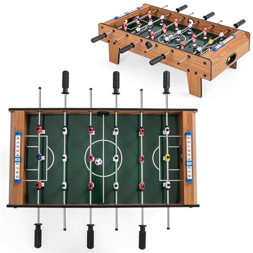 HOMASIS Mini Calcio balilla Madra Calcio Balilla per Adulti e Bambini con Manici Durevoli, 2 Palline da Calcio e Punti, Gioco Calcio Balilla per Feste, Bar, 69 x 36 x 24 cm, Naturale