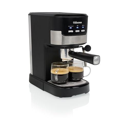 Tristar Macchina per Espresso 2 tazze alla volta | Adatta per capsule Nespresso e caffè macinato | Scaldino per tazze | Lavabile in lavastoviglie | 20 bar | 1100 W | CM-2278