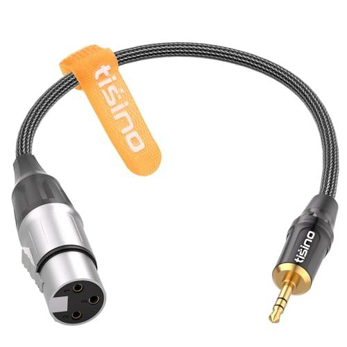 tisino Cavo Adattatore da XLR jack a 3,5 mm, bilanciato XLR femmina a convertitore stereo mini jack da 3,5mm, 30 cm