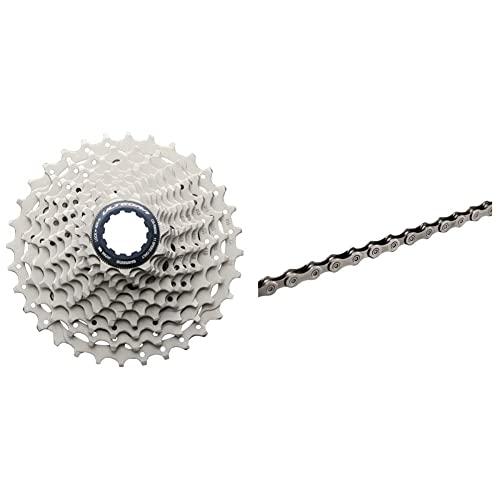 SHIMANO CS-R8000 Ultegra, Ruota Libera 11V, Argento, 11-32D & Ultegra CN-HG701, Catena Ciclo 116 Maglie, Quicklink, 11 velocità, Argento