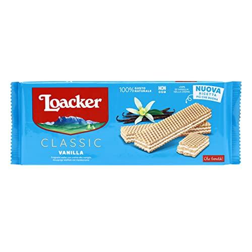 Loacker, Classic Vanille, Wafer Classico con 3 Strati di Cialde Farcite con Crema alla Vaniglia, 100% Vaniglia Bourbon, Merenda e Snack, 1 Confezione da 175g