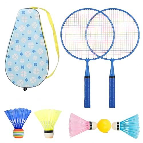 Ai-OUMLEEF Set di badminton junior, Set di Racchette da Badminton,1 paio di Racchette da Tennis per Bambini,con borsa, 4 Palloni da Badminton,per Attività All'aperto, Sport Indoor
