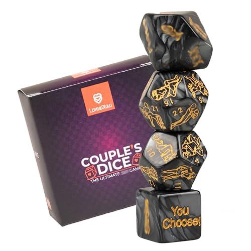 Set di 4 Dadi Gioco di Coppia - Gioco di Coppia da Camera, Regalo Romantico per San Valentino, Luna di Miele e Feste di Addio al Celibato